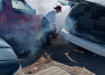 Fumigan y abaten yonkes para eliminar criaderos del dengue