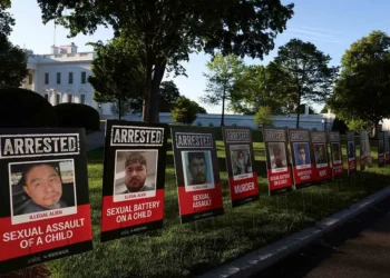 Casa Blanca exhibe carteles de inmigrantes detenidos