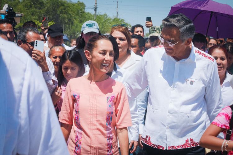 EN TAMAULIPAS Visita Sheinbaum a damnificados