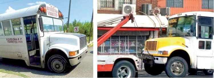 Camiones urbanos en estado crítico urgente