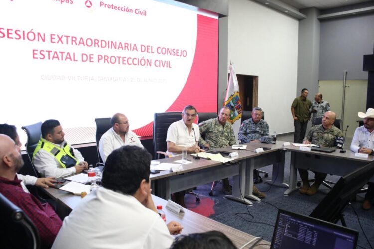 GOBERNADOR AMÉRICO VILLARREAL ANTE IMPACTO DE TORMENTA Refuerzan acciones preventivas por ‘Barry’
