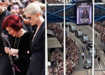 CON EMOTIVO CORTEJO FÚNEBRE ENCABEZADO POR SU VIUDA SHARON Despiden a Ozzy Osbourne