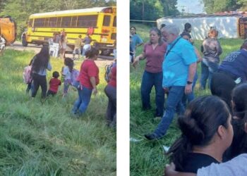 ES EL TERCERO EN LA SEMANA Vuelca un autobús escolar, hay 50 menores lesionados