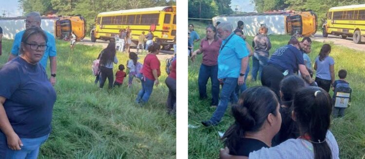 ES EL TERCERO EN LA SEMANA Vuelca un autobús escolar, hay 50 menores lesionados