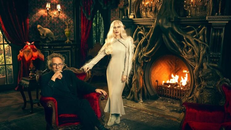NETFLIX COMPARTIÓ UNA IMAGEN INÉDITA Todos los detalles: Gaga y Tim Burton