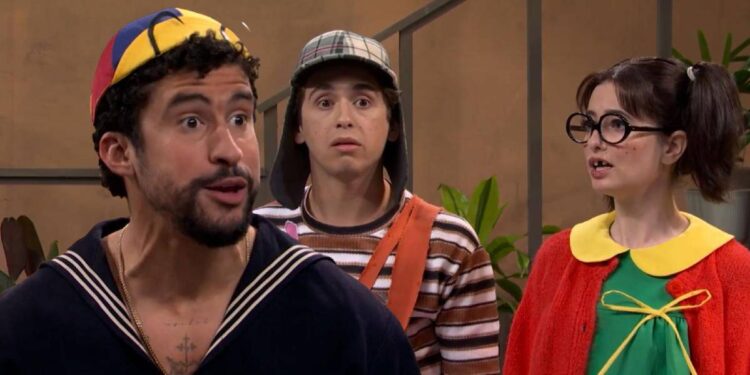 EN SKETCH DE ‘EL CHAVO DEL OCHO’ Bad Bunny imita a Quico