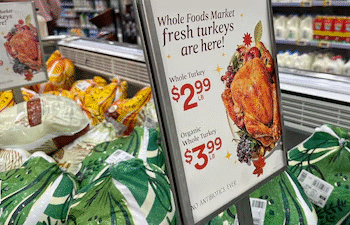 Llegó el pavo… sin guarnición