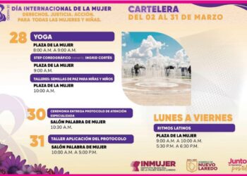 Anuncian cartelera de eventos por Día de la Mujer