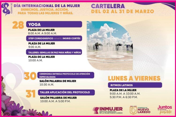 Anuncian cartelera de eventos por Día de la Mujer