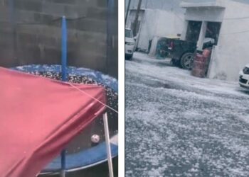 TARDE HELADA Granizada sorprende a NLD