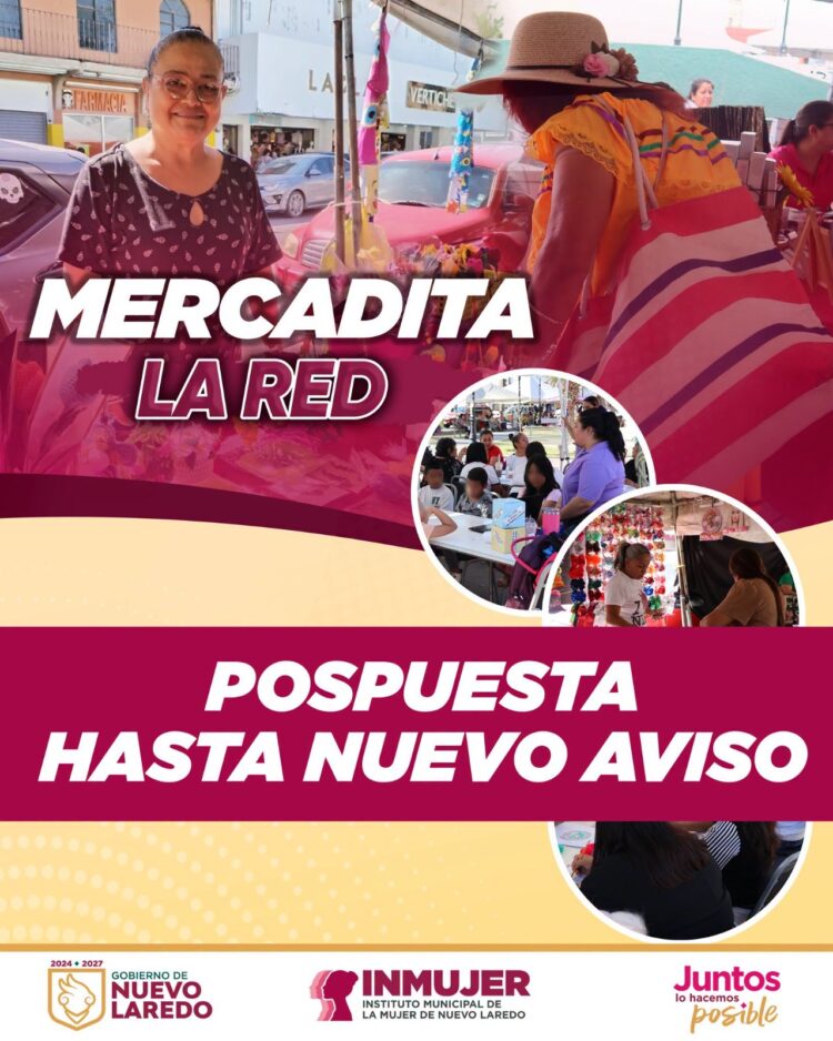 Por lluvias posponen Mercadita La Red