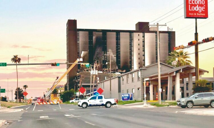 TRAS INCENDIO Localizan daño en columna de hotel